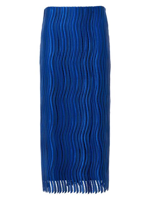 AKRIS Women's Wave Guipure Lace Pencil Midi-Skirt - Lapis Blue