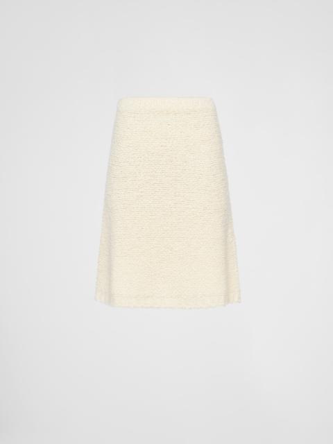 Bouclé mohair knit skirt
