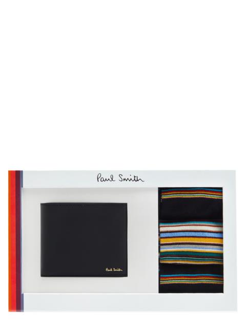 Paul Smith Leather wallet and socks gift set