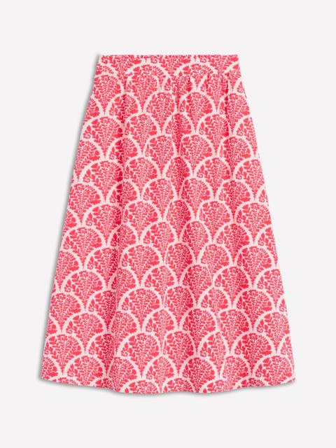 BODEN Hattie Poplin Midi Skirt-Jam Red, Blossomy