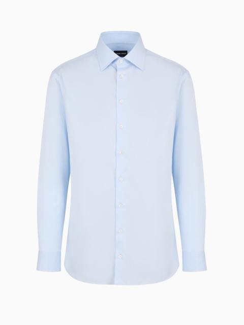 GIORGIO ARMANI Regular-fit shirt in striped cotton