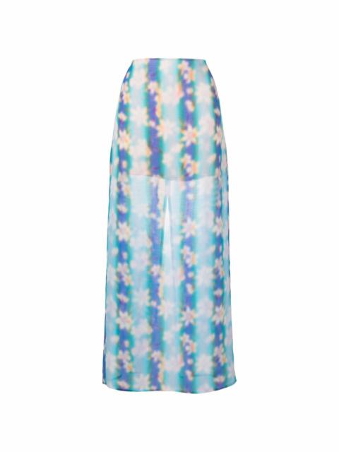 NINA RICCI floral-print straight maxi skirt