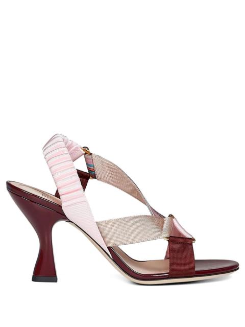 FENDI COLIBRÌ ICONIC SANDALS IN LEATHER AND FABRIC