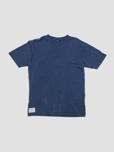 Nigel Cabourn Embroidered Relaxed Fit Tee in Stone Wash Denim