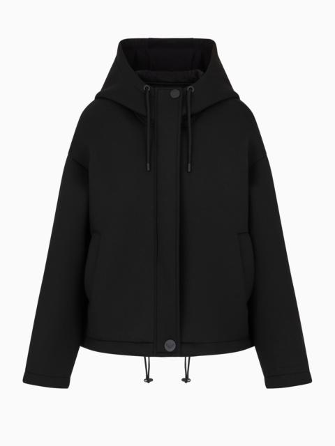 Oversized hooded sweatshirt in scuba fabric