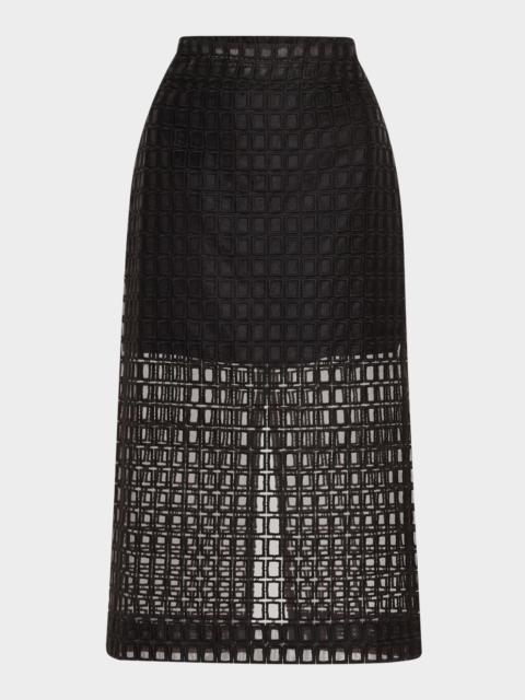 MARIA McMANUS Embroidered Sheer Silk Skirt