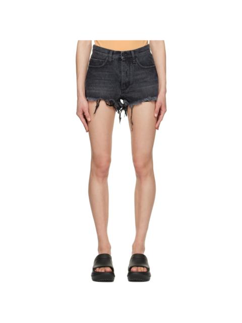 Off-White Black Twisted Denim Shorts