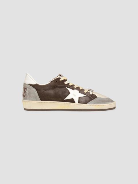 Golden Goose Men's Ballstar Spur Star Leather Sneakers - Dark Brown Multi