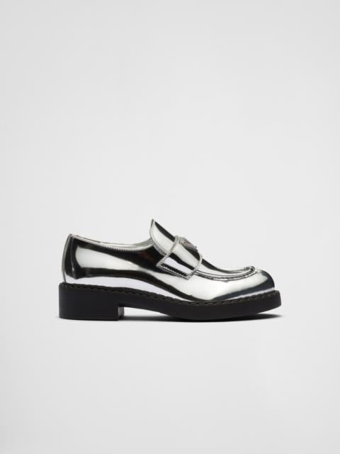 Prada Metallic leather loafers