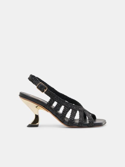 dolce vita SICILY HEELS BLACK WOVEN LEATHER