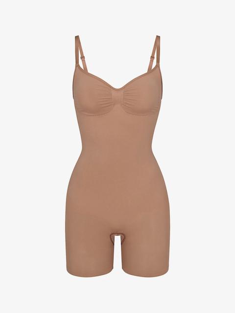 Sculpt ruched stretch-woven body