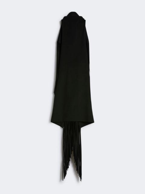 Long double-faced pure wool dress - RUNWAY - BLACK