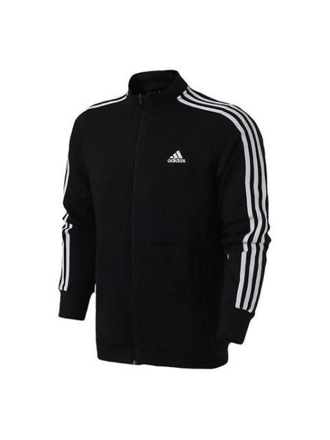 adidas Cm Tt Ft 3s Sports Stylish Knit Stand Collar Jacket Black DU6783