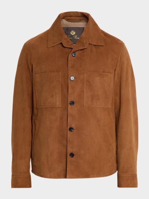 Loro Piana Men's Evandro Leather Overshirt
