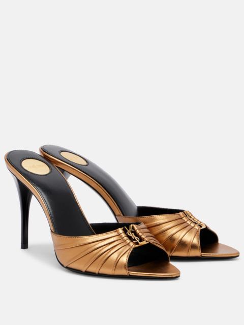 SAINT LAURENT Babylone metallic leather mules