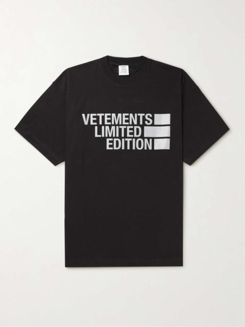 VETEMENTS Big Logo Limited Edition T-shirt Black - Wrong Weather