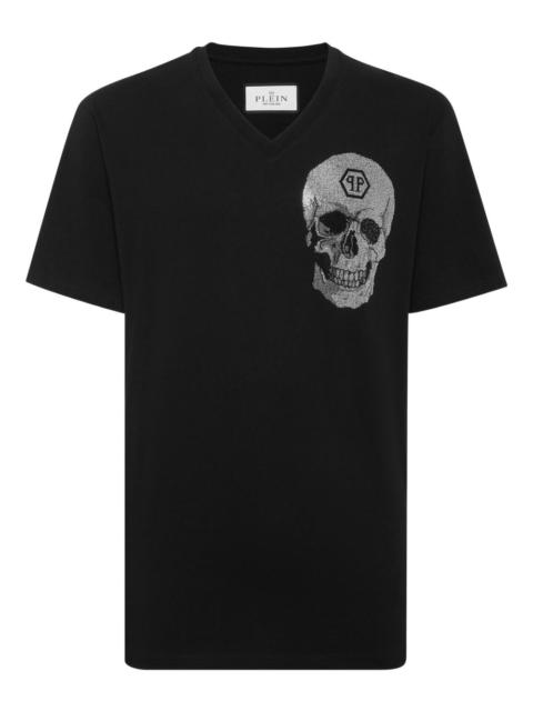 PHILIPP PLEIN crystal-skull V-neck T-shirt