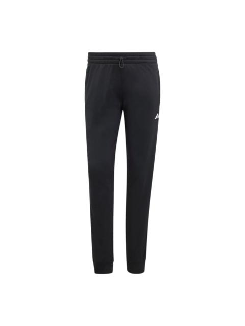 adidas (WMNS) adidas AEROREADY Game and Go Regular Tapered Fleece Pants 'Black White' IM2678