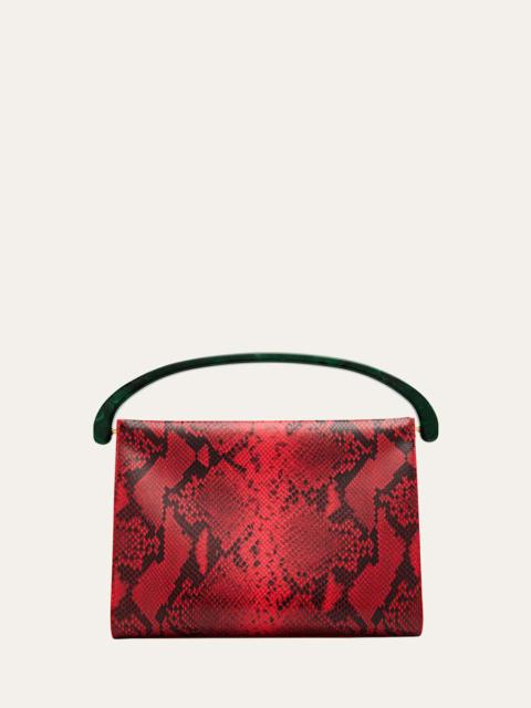 Dries Van Noten Crisp Python Top-Handle Bag