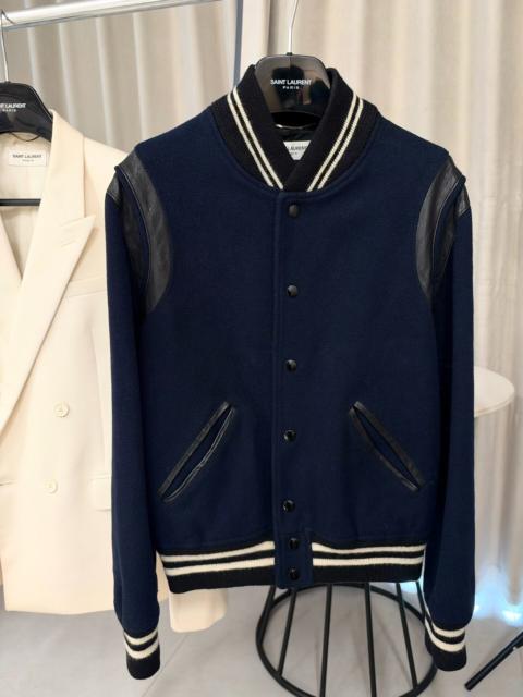 SAINT LAURENT Saint Laurent FW14 Navy Blue Teddy Wool Jacket by Hedi Slimane