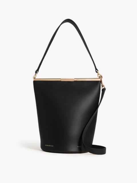 Victoria Beckham Frame Bucket Bag In Black Leather
