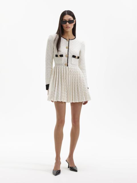 Cream Weave Knit Mini Dress