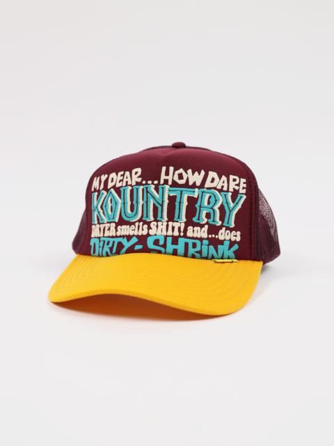 Kapital KOUNTRY DIRTY SHRINK TRUCKER CAP - BURGUNDY X GOLD