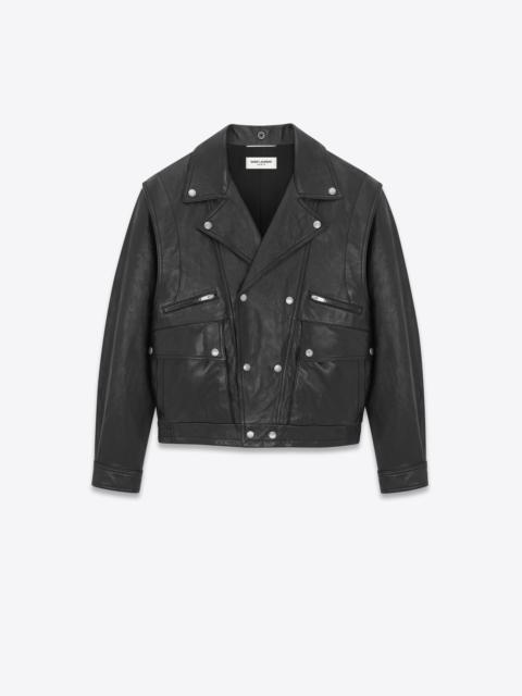 SAINT LAURENT biker jacket in vintage crinkled lambskin