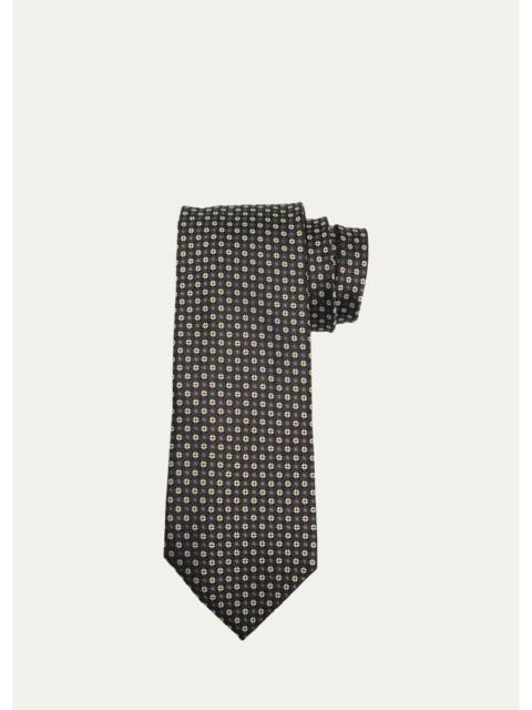 ZEGNA Men's Micro-Floral Jacquard Silk Tie