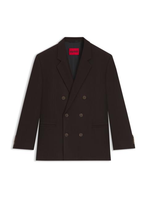 HUGO MODERN-FIT BLAZER IN HERRINGBONE STRETCH DOBBY