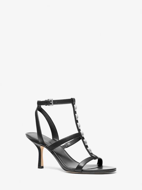 MICHAEL KORS Nara Studded Leather Sandal