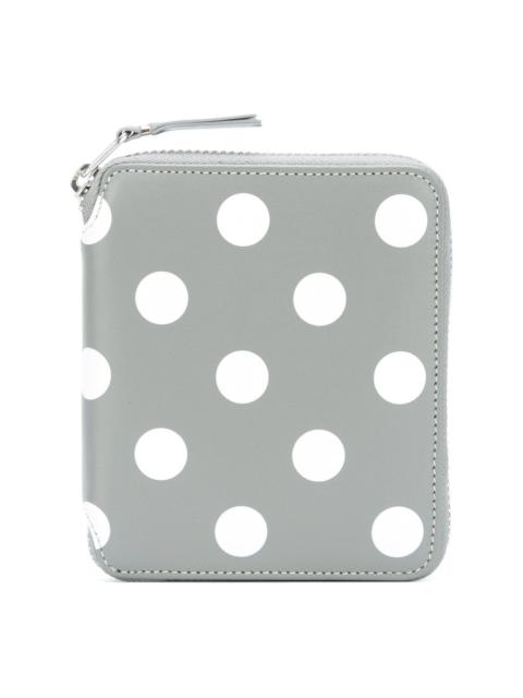 polka-dot zipped wallet