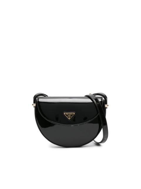 Prada triangle-logo patent leather shoulder bag