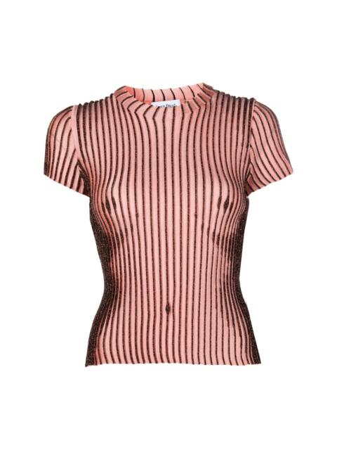 striped short-sleeve top