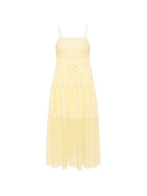 Isadore broderie-anglaise midi dress