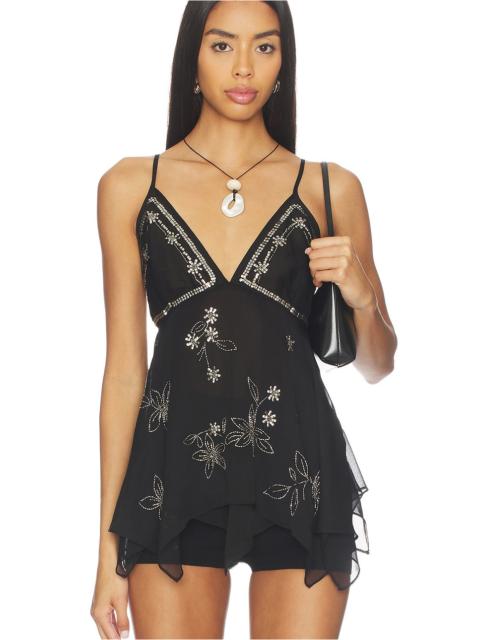 FREE PEOPLE Robbie Embellished Top In Black