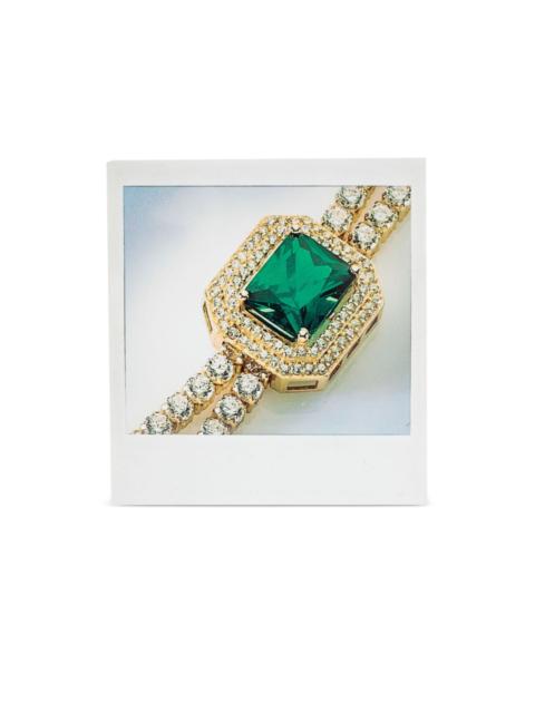 Moschino crystal-embellished brooch