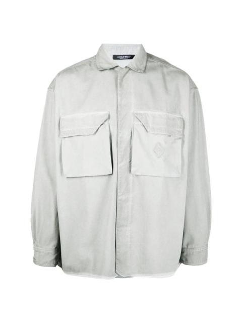 flap-pockets cotton overshirt