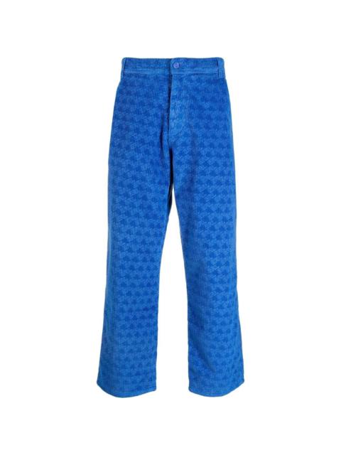 graphic-print corduroy trousers