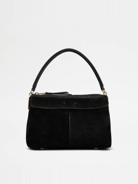 Tod's TOD'S T CASE BAULETTO IN SUEDE SMALL - BLACK