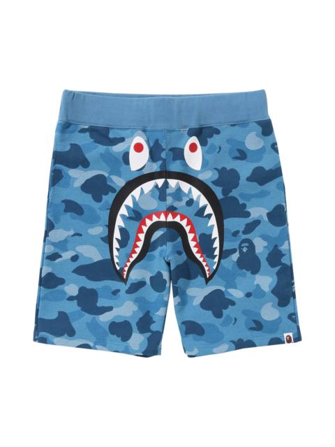 BAPE Honeycomb Camo Shark Sweat Shorts 'Blue'