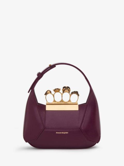Alexander McQueen Women's The Jewelled Hobo Mini Bag in Burgundy