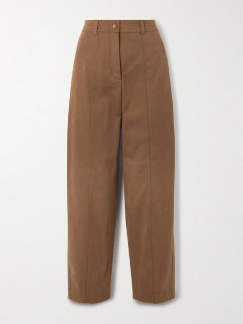 Moncler Appliquéd Cotton-blend Gabardine Straight-leg Pants