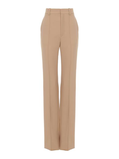 HIGH-WAISTED STRAIGHT PANTS IN WOOL GRAIN DE POUDRE