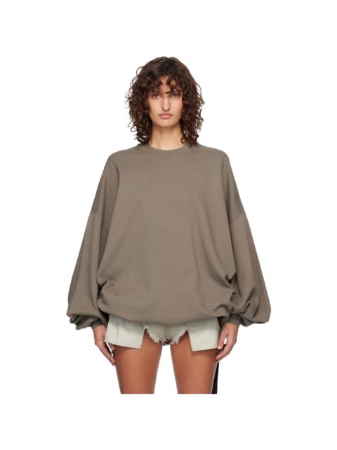 Rick Owens DRKSHDW Gray Temple Hun Crewneck Sweatshirt