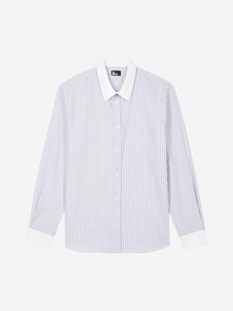 The Kooples BLUE STRIPED SHIRT WITH CONTRASTING COLLAR