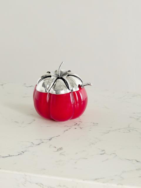 Buccellati Tomato Sterling Silver And Glass Jam Jar