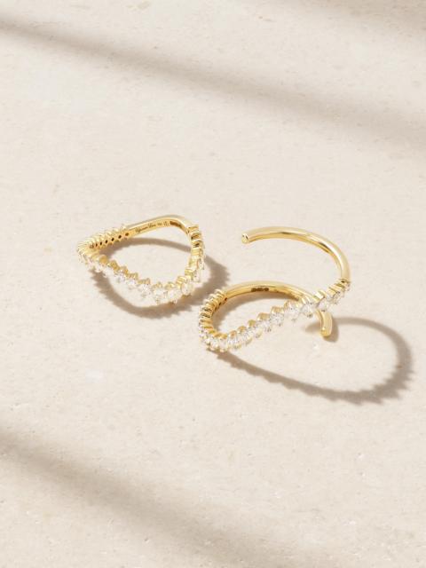 Yvonne Léon Double Bague Vague Set Of Two 18-karat Gold Diamond Rings