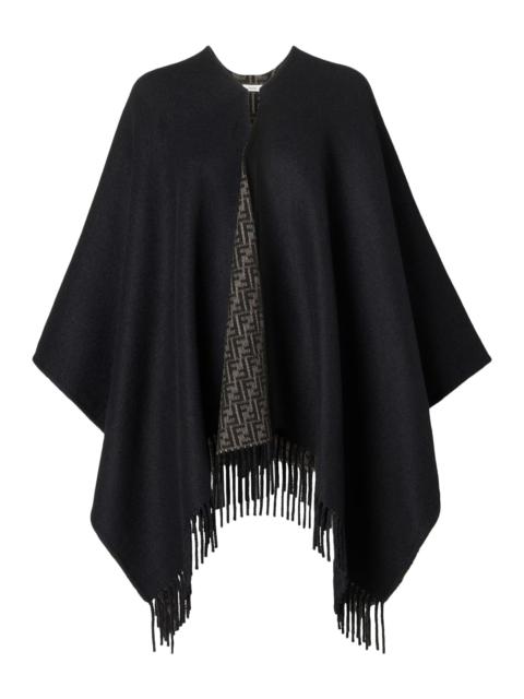 FENDI FF WOOL AND CASHMERE PONCHO