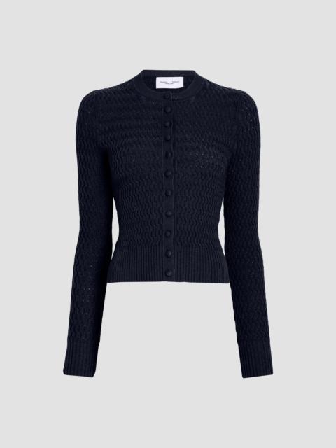 Proenza Schouler Women's Marci Cable-Knit Crewneck Cardigan - Navy